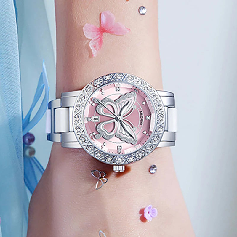 "2025 Luxury Silver Women's Watch – Waterproof Stainless Steel Wristwatch (Dropshipping)"
