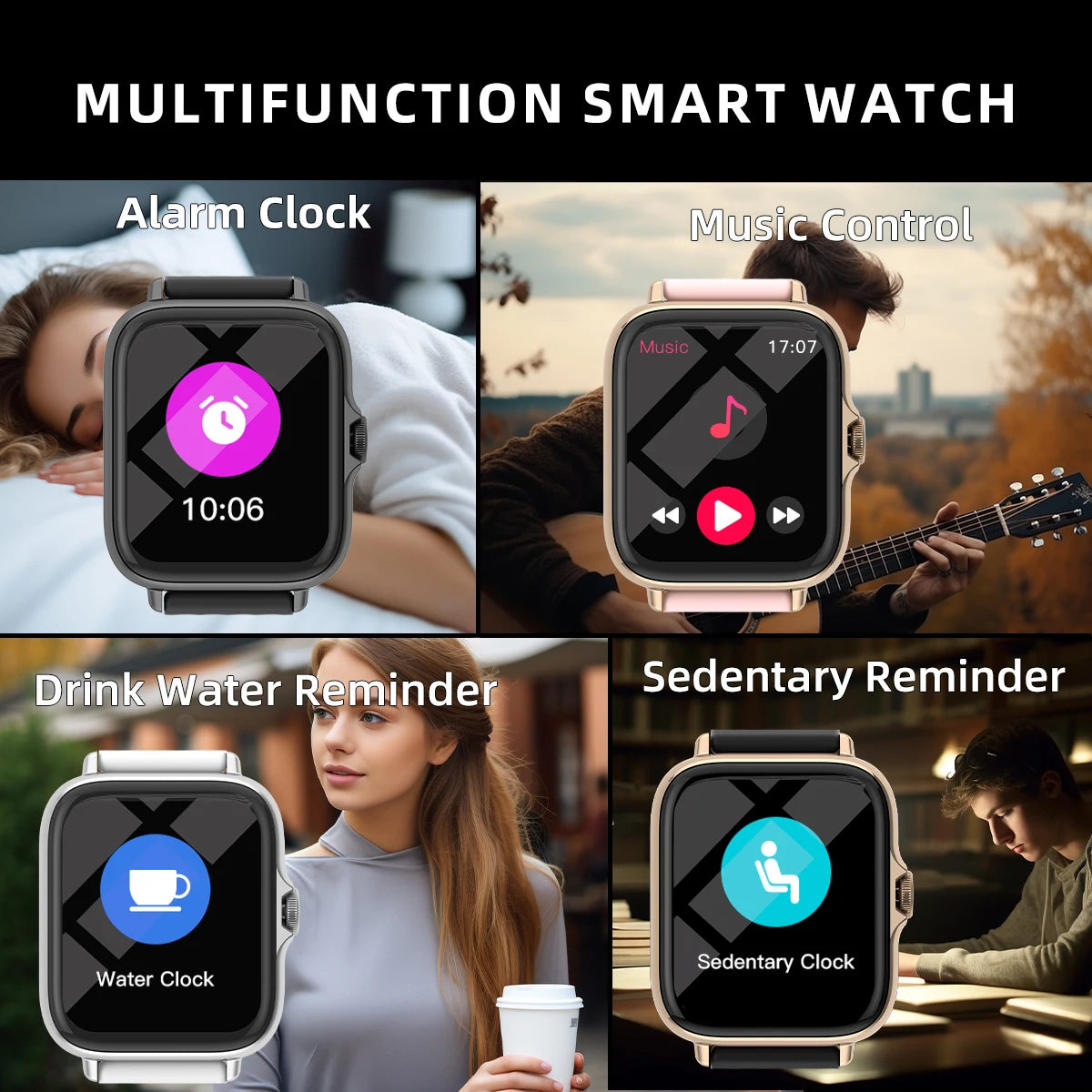 "1.83'' Waterproof Smartwatch – Call/Messages, Sleep/Sport Tracking, Alerts for iPhone/Android"