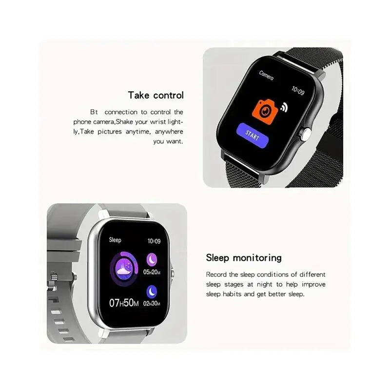 2024 1.44" Smartwatch – Bluetooth Calls, Blood Oxygen/Pressure Monitor, for Men & Women