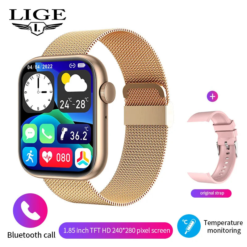 LIGE Smart Watch 2025 – Wireless Charging, BT Calls, Custom Faces