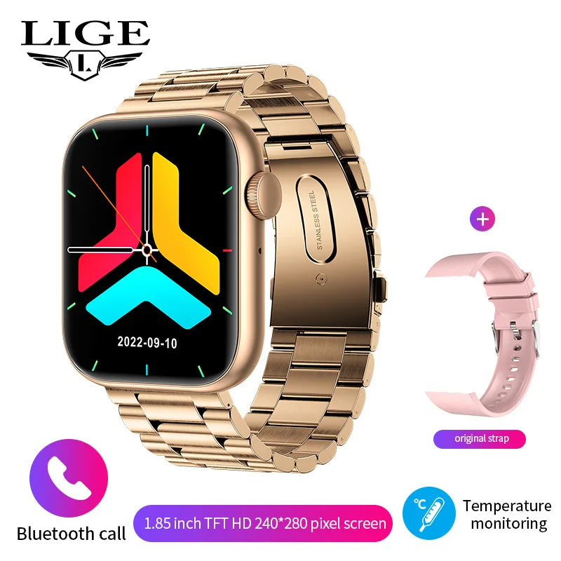 LIGE Smart Watch 2025 – Wireless Charging, BT Calls, Custom Faces