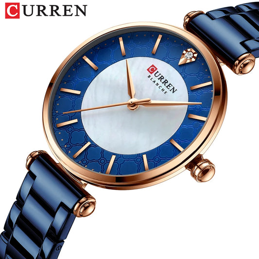 CURREN Luxury Women's Watch – Ultra-Thin Quartz Dress Watch with Stainless Steel Strap