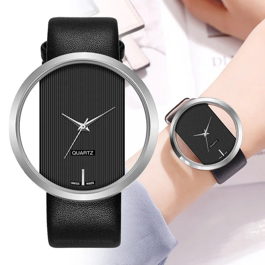 "2025 Women's Luxury Watch – Transparent Hollow Quartz Watch, Stylish Casual Strap"