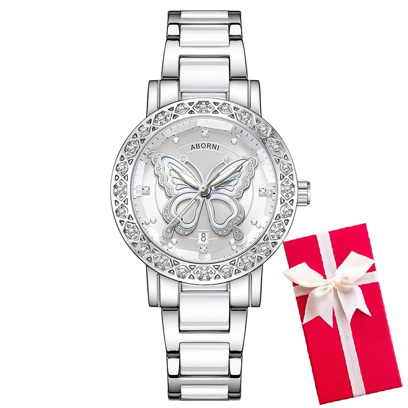 "2025 Luxury Silver Women's Watch – Waterproof Stainless Steel Wristwatch (Dropshipping)"